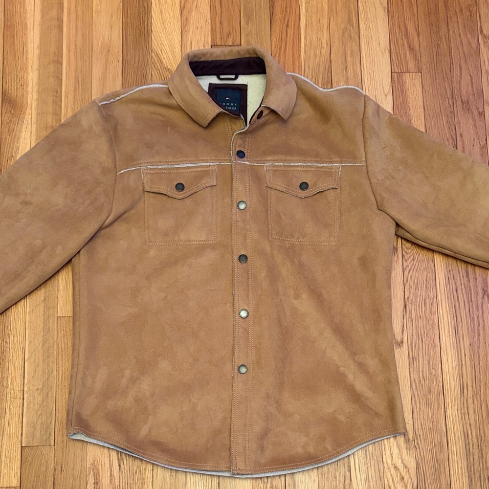Tommy Hilfiger Men's Brown Suede Shirt Jacket